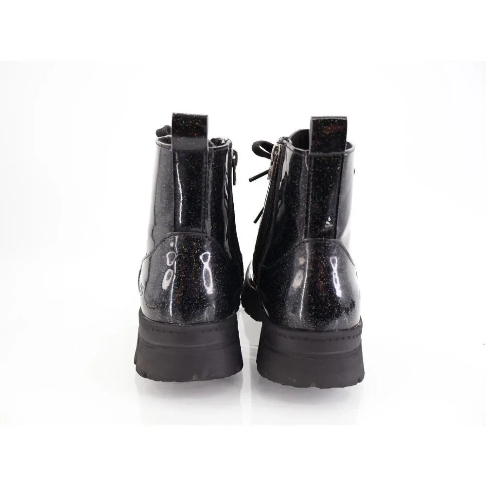 UGG Kids Ashton Glitter Boot Size 6 Girls Black Combat Lightweight Bootie